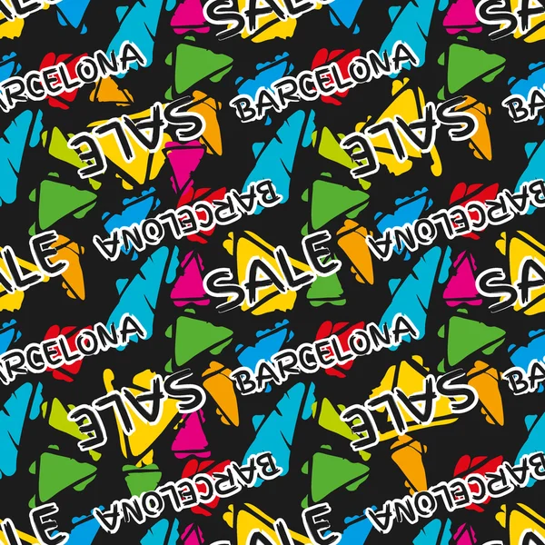 Gaudi mosaic pattern and word Barcelona. — Stock Vector