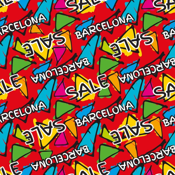 Gaudi mosaic pattern and word Barcelona. — Stock Vector