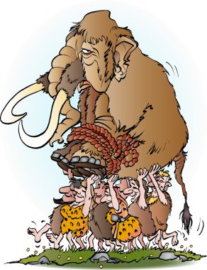 Mağara insanlar tarafından ekip çalışması