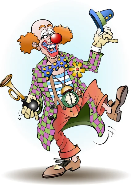 Le clown du cirque salue — Image vectorielle