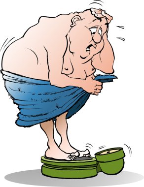 Sürpriz bir şişko bir banyo kilo