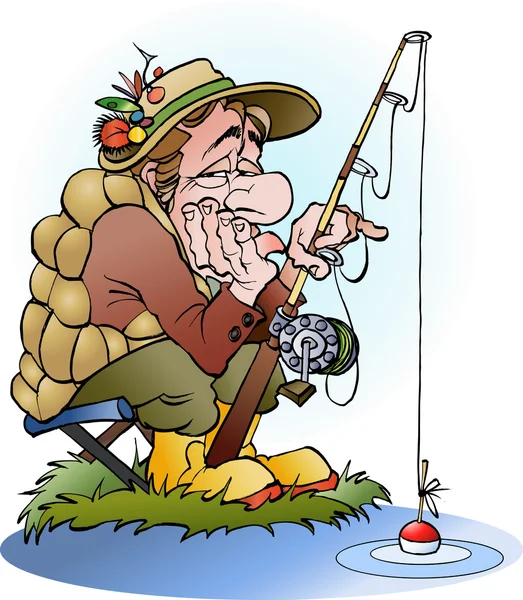 Un pêcheur déçu — Image vectorielle