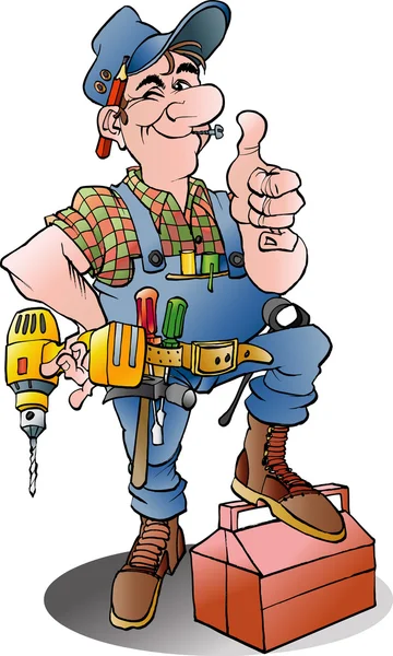 Ilustración de un Handyman — Vector de stock