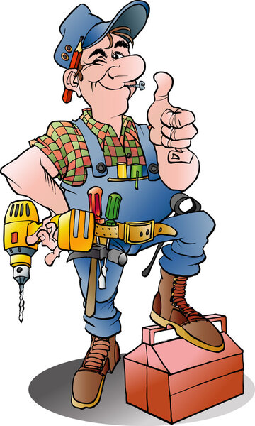 Illustration of a handyman