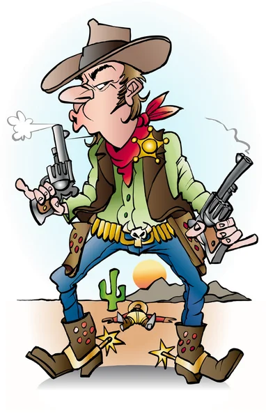 Desenho animado do vetor ilustração de um xerife no trabalho — Vetor de Stock