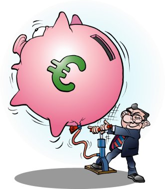 Şişirilmiş işadamı ekonomi Euro