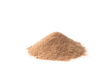 Protein powder. A scoop of protein powder isolated on a white background. Different flavors of whey protein powder. Sports nutrition concept. Gym. Amino acid food supplement, creatine powder. 