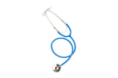Steteskop beyaz arka planda izole edilmiş. Tıbbi alet. Tıbbi konsept. Sağlık hizmetleri. Sağlık Günü. Doktor ekipmanı. Kardiyoloji. Kalp hastalığı. Akciğer teşhisi. Solunum iltihabı teşhisi.
