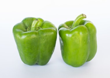 green chili on white background