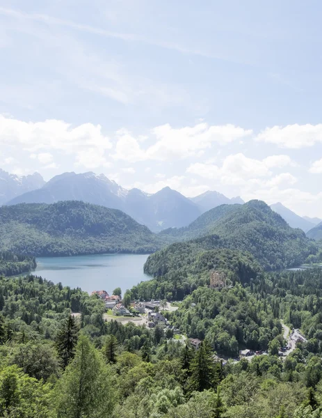 Alpsee Gölü ve Schwangau şehir, Bavyera, Almanya
