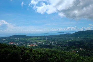 Dağ, Tayland üstten Samui şehir manzaralı görünüm
