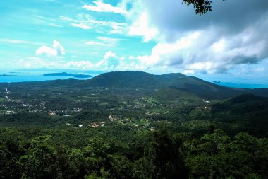 Dağ, Tayland üstten Samui şehir manzaralı görünüm