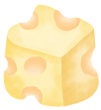 Peynir aşığı suluboya çizimi elle boyanmış peynir dilimleri ve yumuşak desenli süt ürünleri yemek temaları ve Peynir Sevenler Günü görselleri için mükemmeldir..