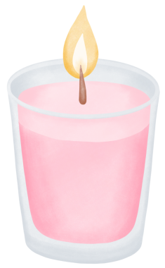 Şirin suluboya dizaynındaki mum elementleri.