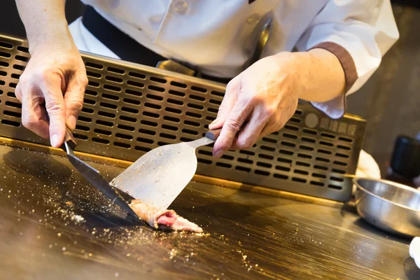 Teppanyaki japanese plate chef — Stock Photo, Image