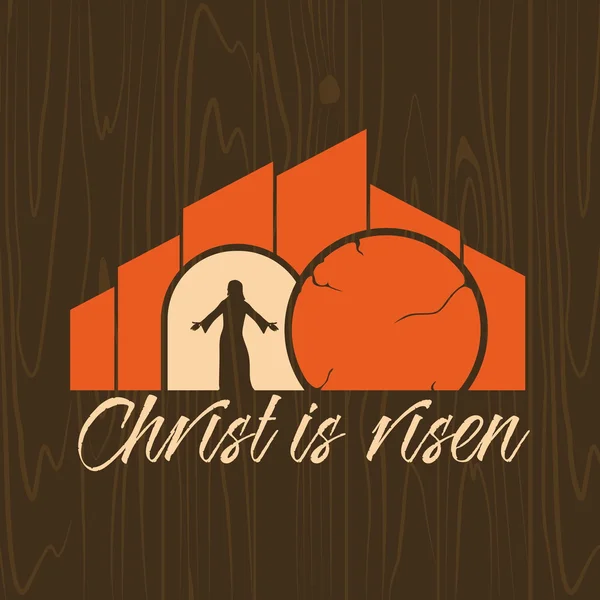 Biblical illustration. Christ is risen. — Stock Vector