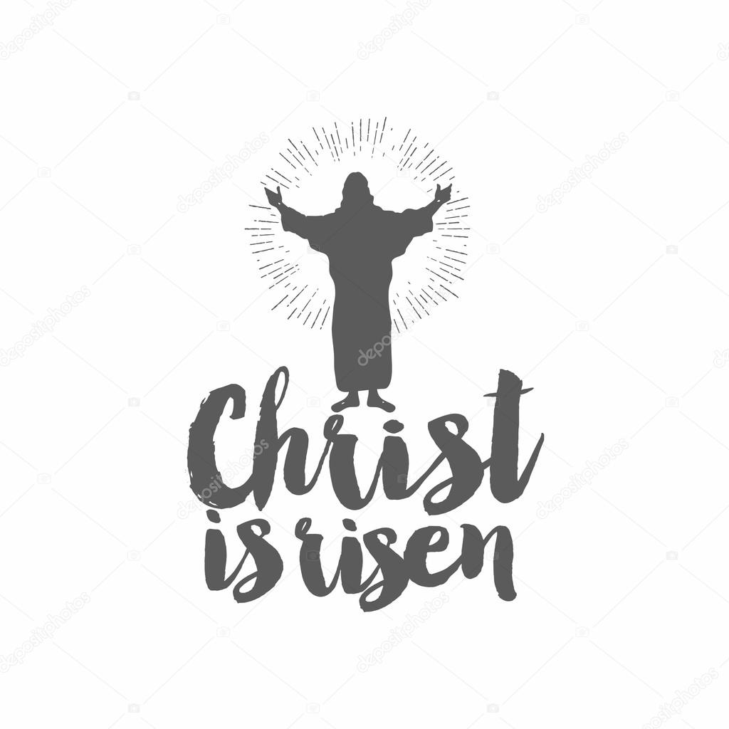 Biblical illustration. Christ is risen. Happy easter!