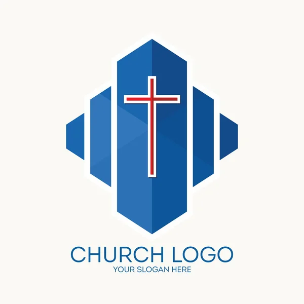 Logo della Chiesa. Simboli cristiani . — Vettoriale Stock