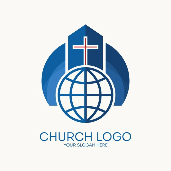 Kilise logosunu görmeniz gerekir. Hıristiyan sembolleri. — Stok Vektör