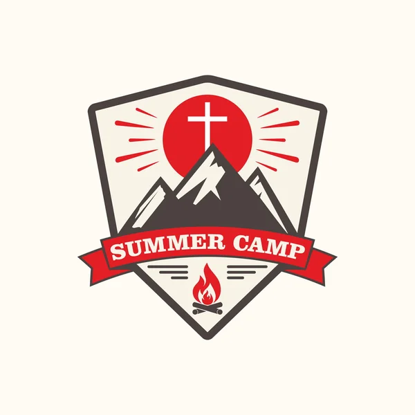 Logo summer Christian camp — Stock Vector