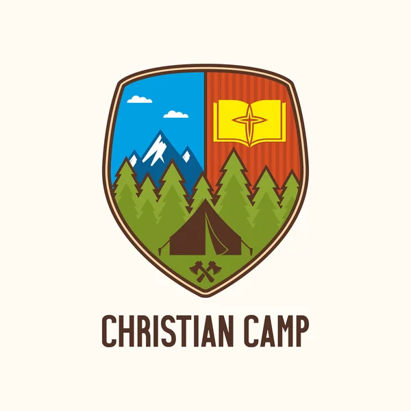 Logo summer Christian camp — Stock Vector