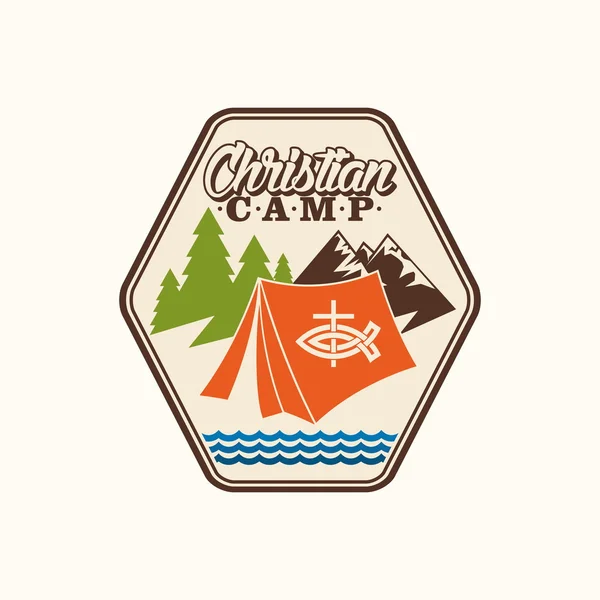 Logo summer Christian camp — Stock Vector