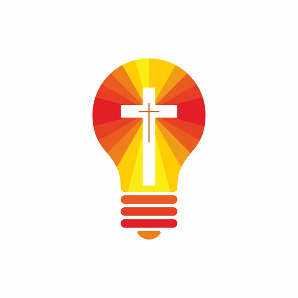 Church logo. Christian symbols. Jesus - the light of this world — Stock Vector