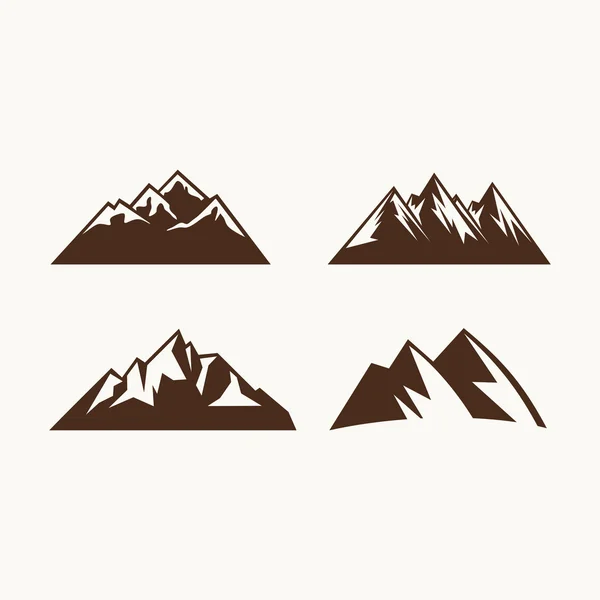 Símbolos de camping. Conjunto de iconos abstractos de alta montaña — Vector de stock