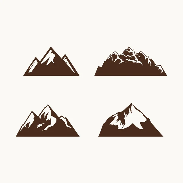 Símbolos de camping. Conjunto de iconos abstractos de alta montaña — Vector de stock