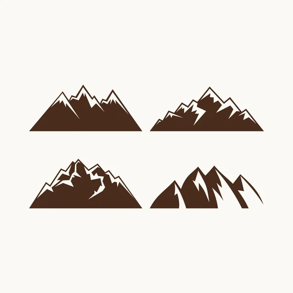 キャンプのシンボル。抽象的な高山のアイコンを設定 — ストックベクタ