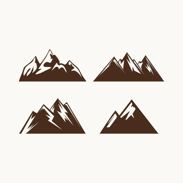 Símbolos de camping. Conjunto de iconos abstractos de alta montaña — Vector de stock