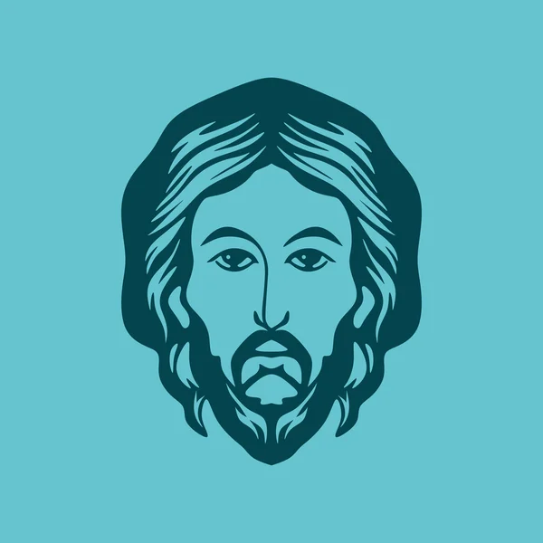 Gesicht des Jesus Christus von Hand gezeichnet — Stockvektor