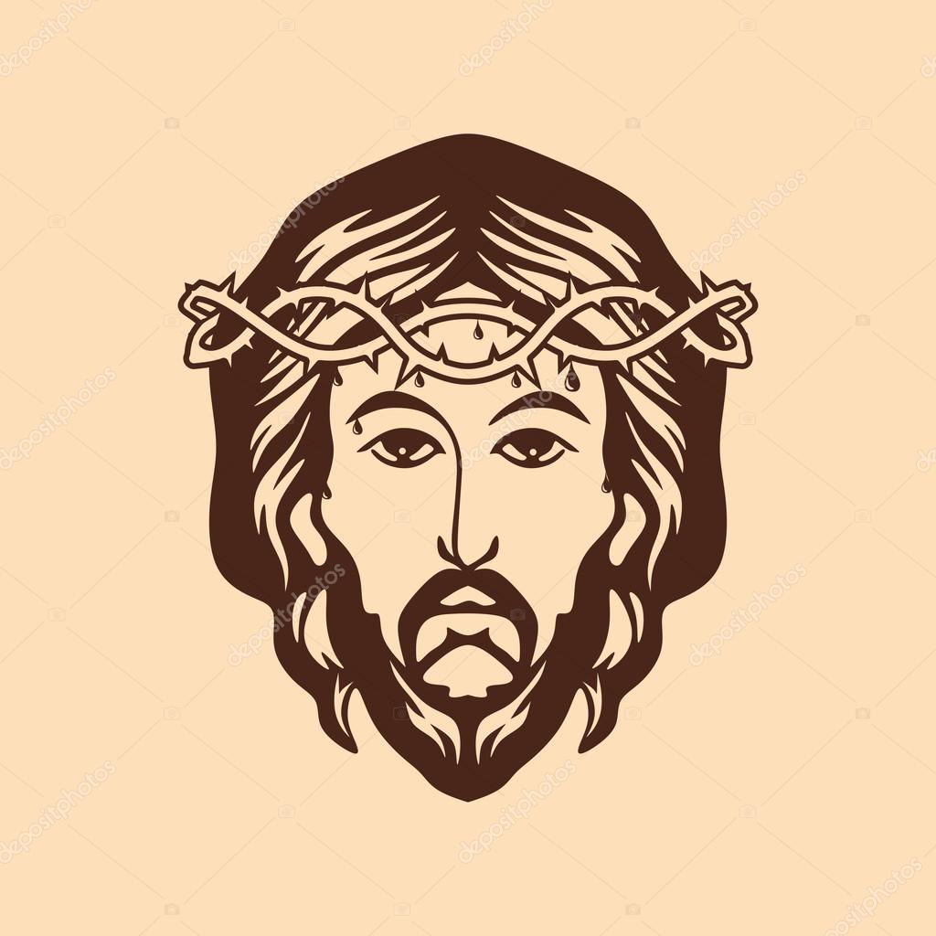 Face of Jesus Christ hand drawn Stock Vector by ©biblebox 109145836