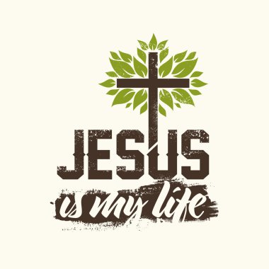 Bible lettering. Christian art. Jesus is my life. clipart