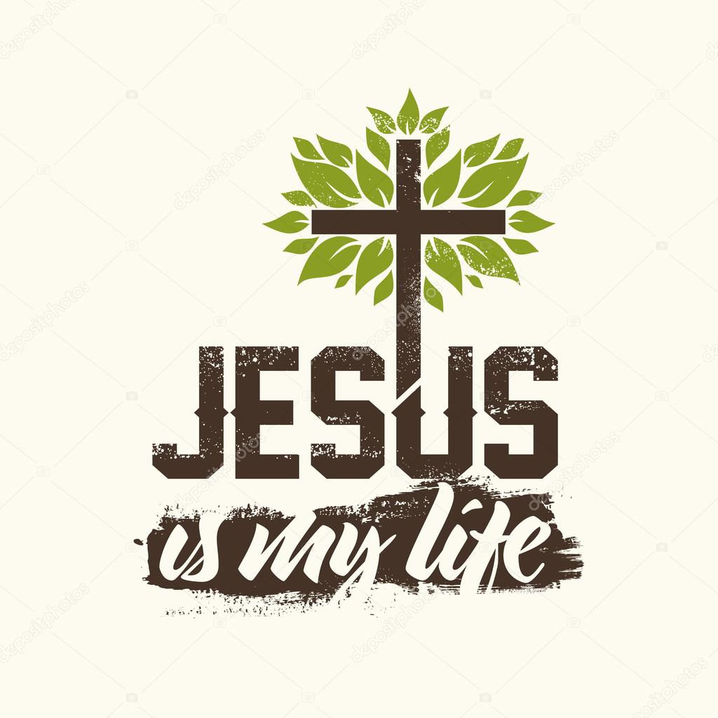 Bible lettering. Christian art. Jesus is my life.