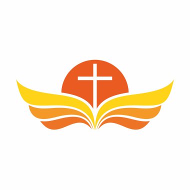 Church logo. Dawn of the Church of Christ. Ascension on the wings. clipart