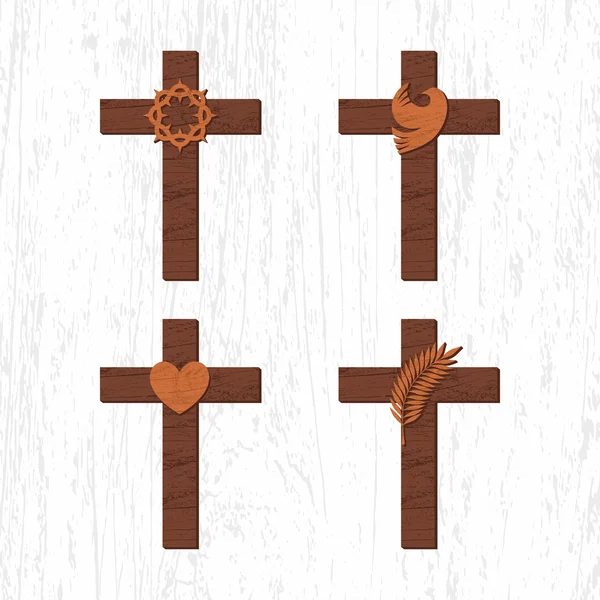Conjunto de cruz cristã. Cruz de Jesus Cristo . —  Vetores de Stock