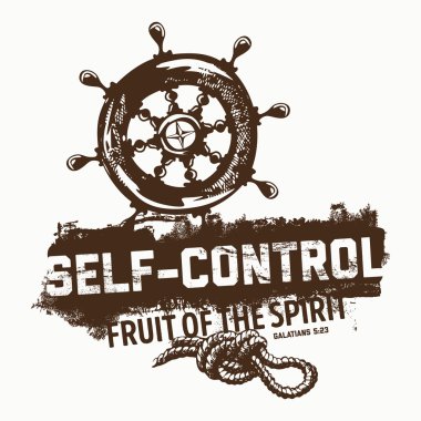Biblical illustration. Christian lettering. Fruit of the spirit - self-control. Galatians 5:23 clipart