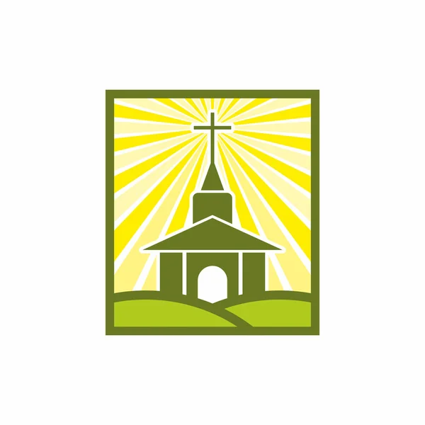 Kilise logosunu görmeniz gerekir. Hıristiyan sembolleri. — Stok Vektör