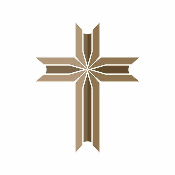 Kirchenlogo. christliches Symbol. Kreuz. — Stockvektor
