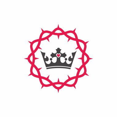 Kilise logosunu görmeniz gerekir. Hıristiyan sembolleri. Dikenli taç ve kral tacı.