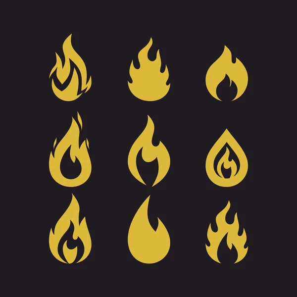 Grand ensemble de flammes vectorielles, collection d'éléments de conception pour créer des logos . — Image vectorielle