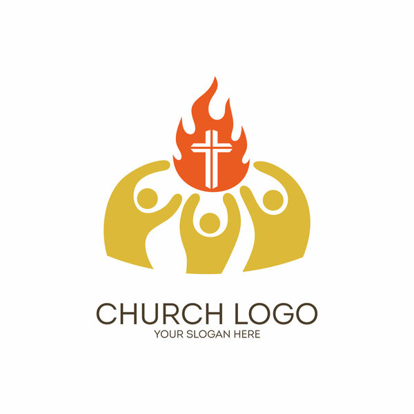 Church logo. Christian symbols. Unity in Jesus Christ.