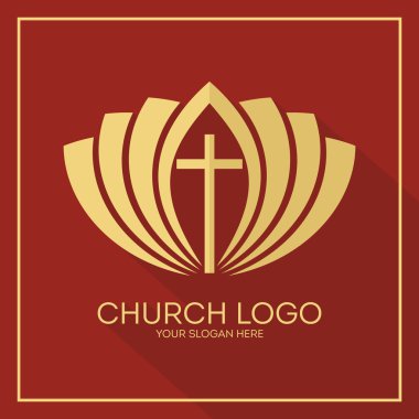 Kilise logosunu görmeniz gerekir. Hıristiyan sembolleri. Büyüklüğü ve İsa Mesih'in görkemi