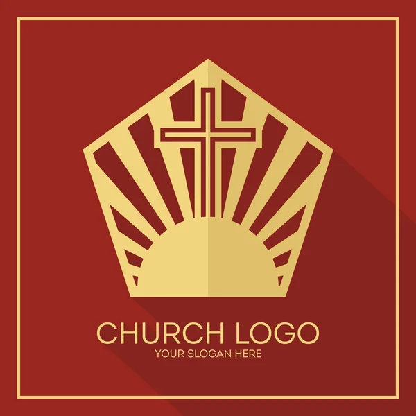 Church logo. Christian symbols. The greatness and the glory of Jesus Christ — Stock Vector