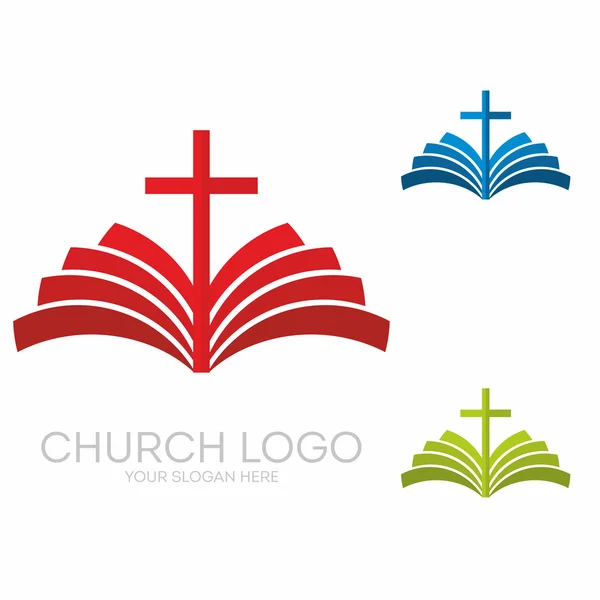 Logotipo da igreja. Símbolos cristãos. A grandeza e a glória de Jesus Cristo — Vetor de Stock