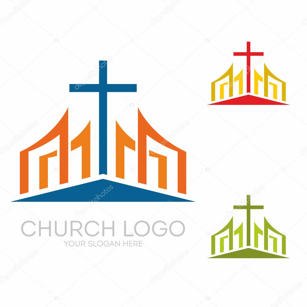 Church logo. Christian symbols. The Ascension of the Lord's Cross.