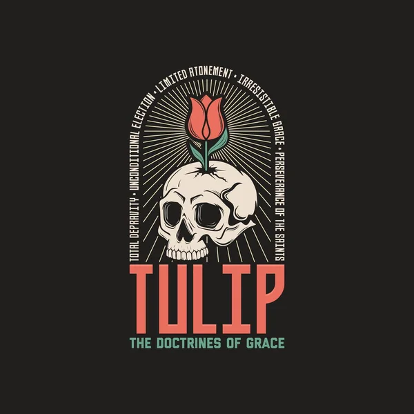 Tulip Doctrines Grace 칼뱅주의 의주된 — 스톡 벡터