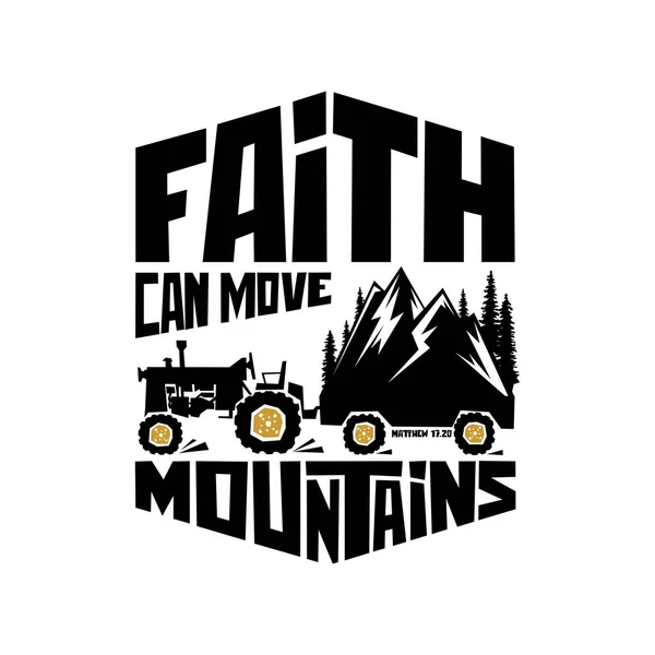 Biblische Illustration Christliche Kunst Glaube Kann Berge Versetzen — Stockvektor