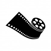 Zakřivený filmový proužek, prvek pro filmový design. Symbol filmu a videa.